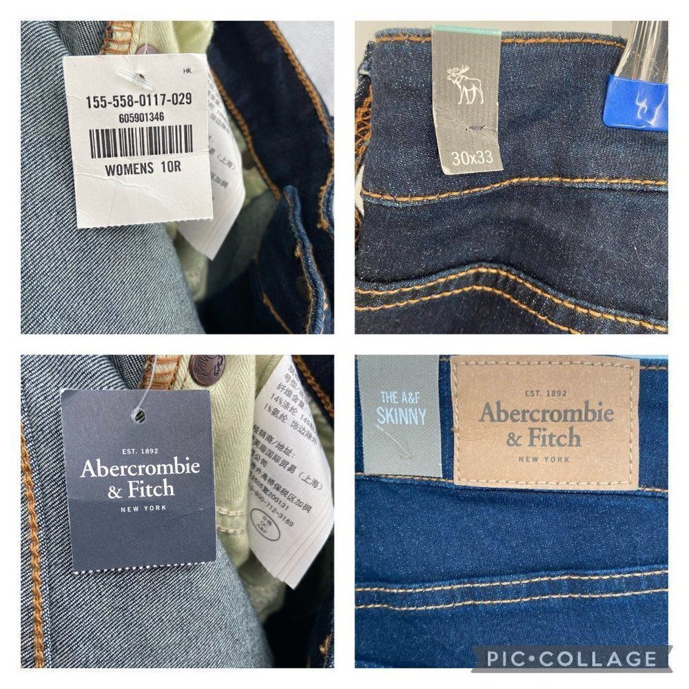Abercrombie &‎ Fitch The A&F Skinny Jean NWT Size 10R 30X33 - Picture 5 of 11